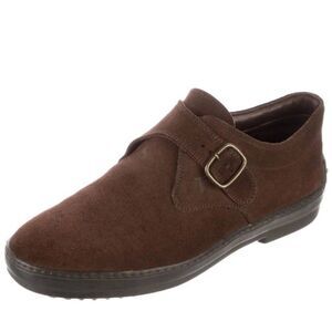 TODS Single Monkstrap Dress Shoes Driver Sz 8 Brown Suede Driving Monk Strap